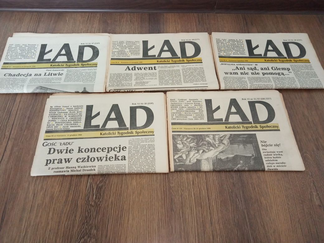 Gazeta Ład katolicki tygodnik społeczny 1988-89r.