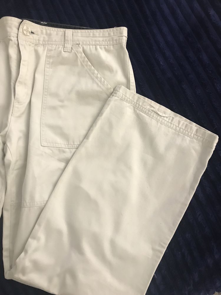 Spodnie męskie białe bawełniane Casual Wear