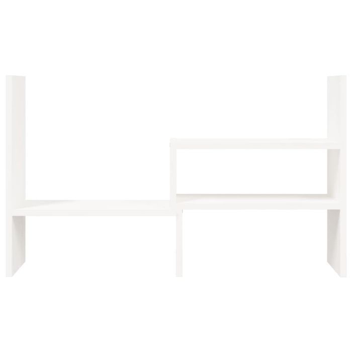 Vidaxl Podstawka Na Monitor, Biała, (39-72)X17X43 Cm, Drewno Sosnowe