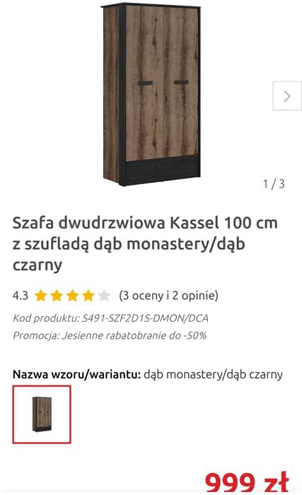 Szafa dwudrzwiowa Kassel brw