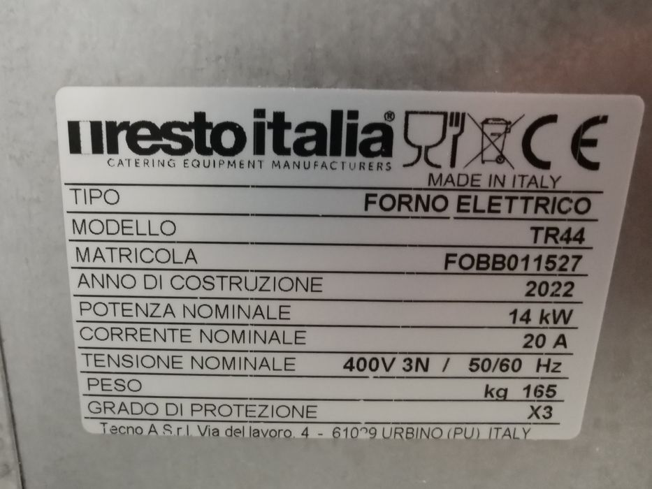 Piec piekarniczy RESTO ITALIA z kamieniem szamotowym 2022 r
