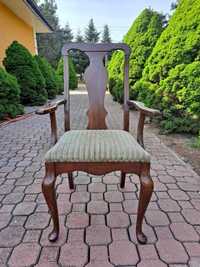 piękne krzesła i biurko retro, lite drewno