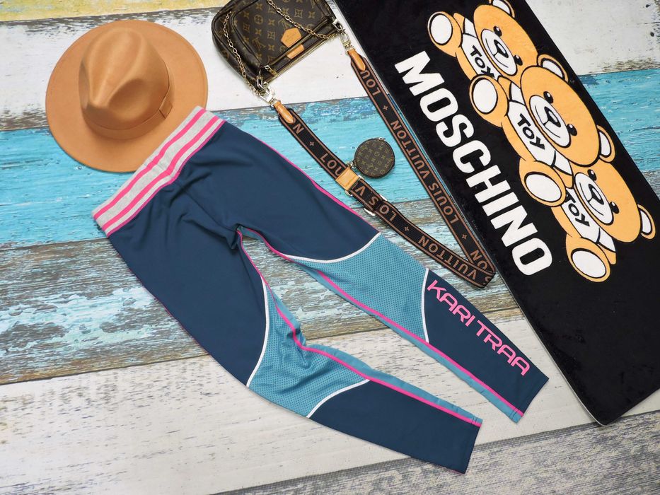 Kari Traa Markowe legginsy pas szeroka guma logo S