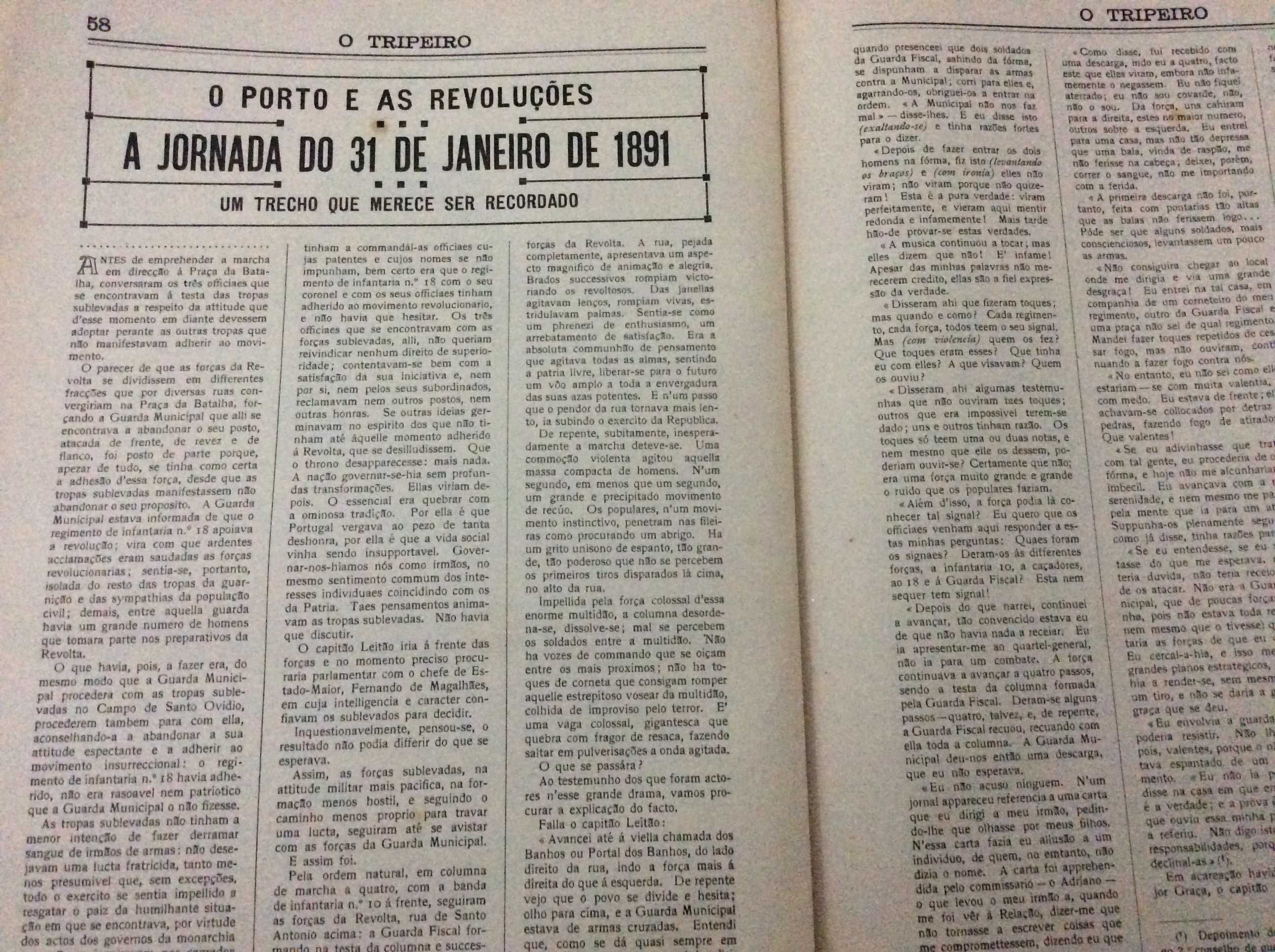Um pouco da história do Porto e arredores. O Tripeiro, 1927