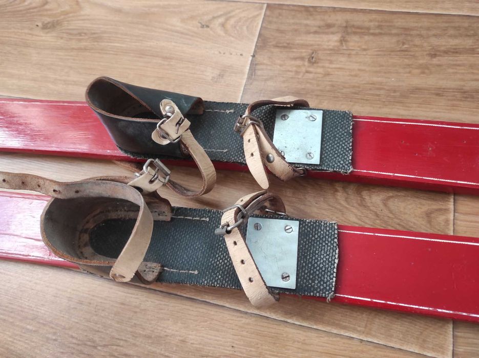 Stare drewniane unikatowe narty dziecięce Bobo 100 cm Narty vintage