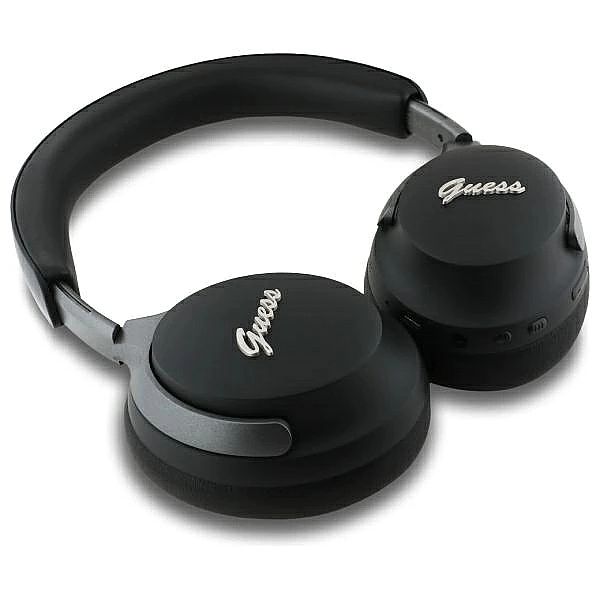 Słuchawki nauszne Bluetooth Guess Metal Script Logo ANC - czarne