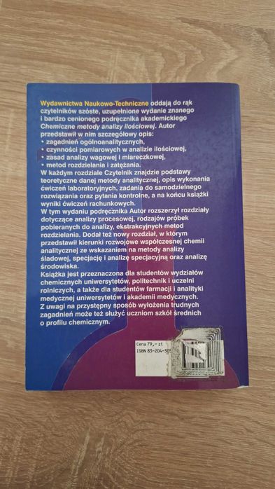 Chemiczne metody analizy ilościowej * A. Cygański * Warszawa