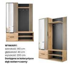(wieszaki,lustro,lamele) Garderoba Lugo 140x200x40