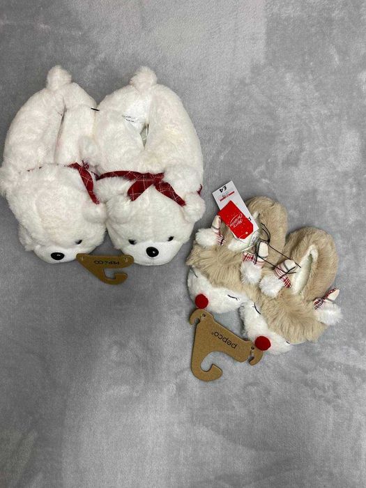 Тапки дитячі новорічні, ведмедики р. 36/37 // олені р. 24/25