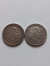 Holandia - monety, srebro 2 x 1 gulden 1954 i 1956 r.