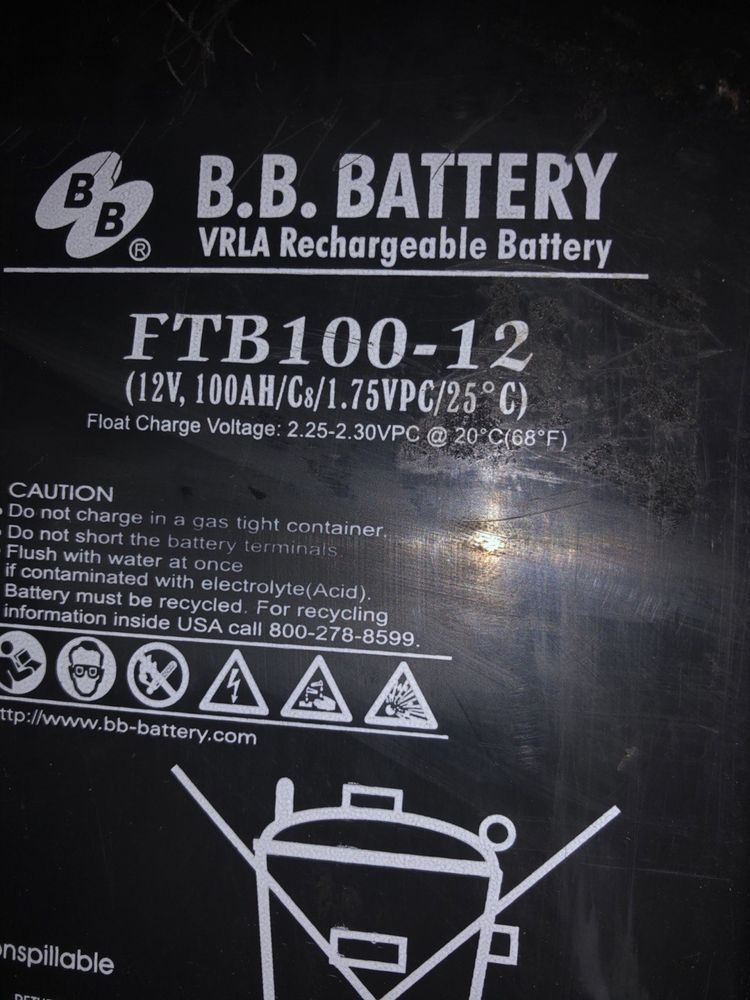 B.B. Battery FTB100-12. 2 штуки