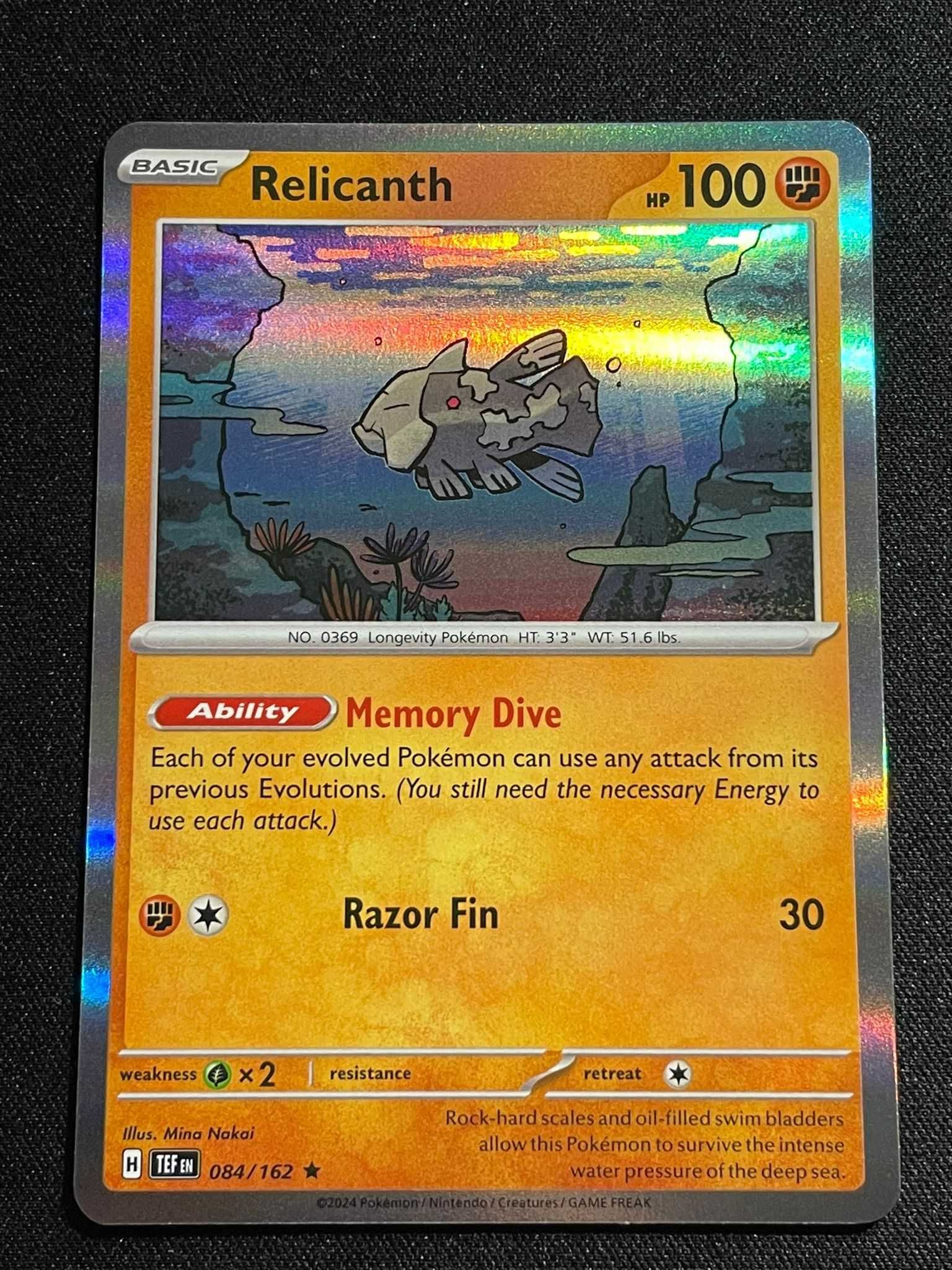 Carta Pokémon Relicanth 84/162 Temporal Forces