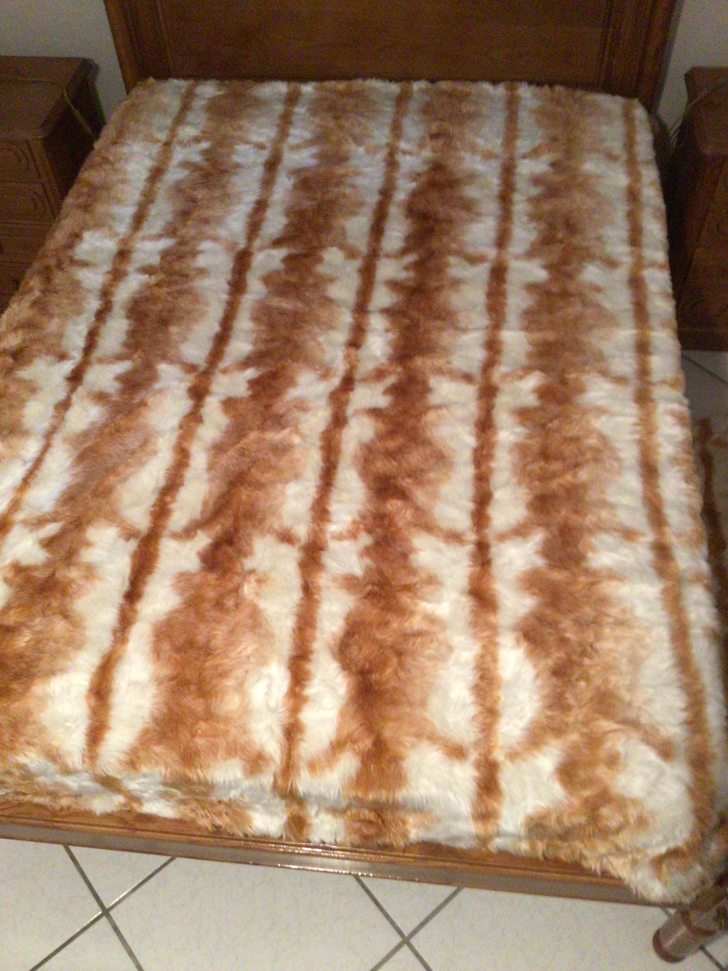 Colcha para cama de casal vintage em pelo Microfibra