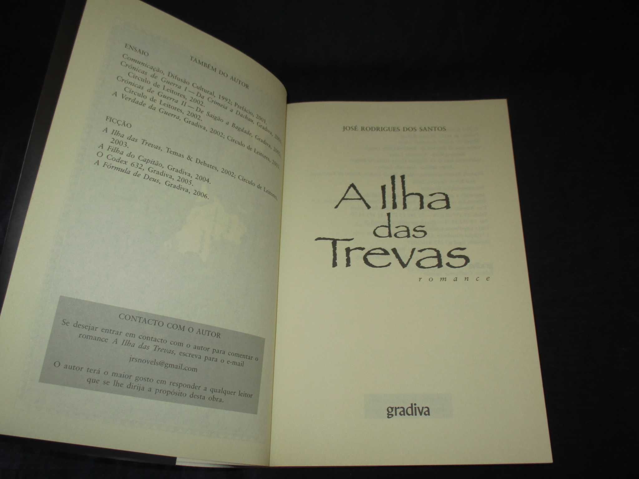 Livro A Ilha das Trevas José Rodrigues dos Santos 1ª edição