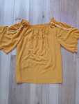 Żółta bluzka z krótkim rękawem yellow blouse cheap tanio