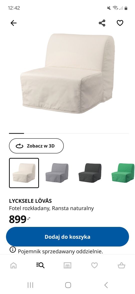 Fotel rozkładany ikea lycksele lovas