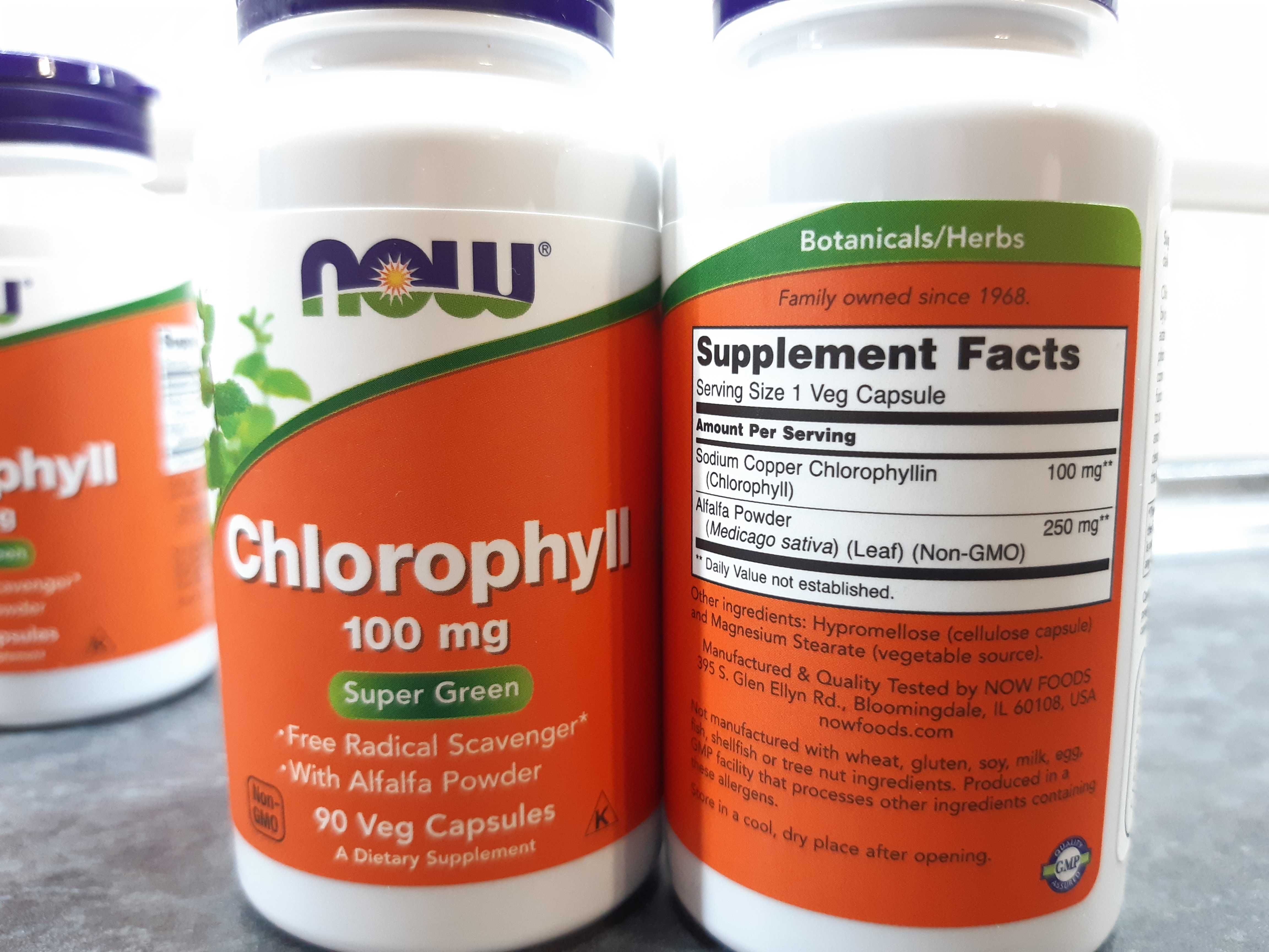 Now Foods, Chlorophyll 500 мг (90 капс.), хлорофилл, хлорофіл