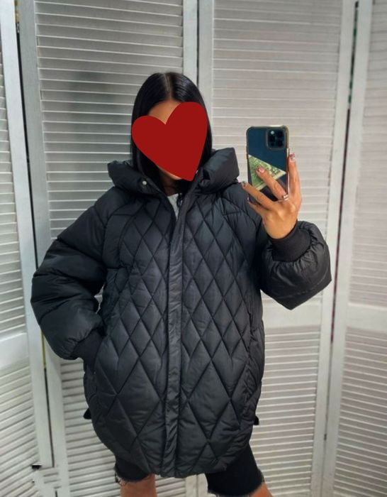 Куртка пуховик теплий оверсайз 44р М