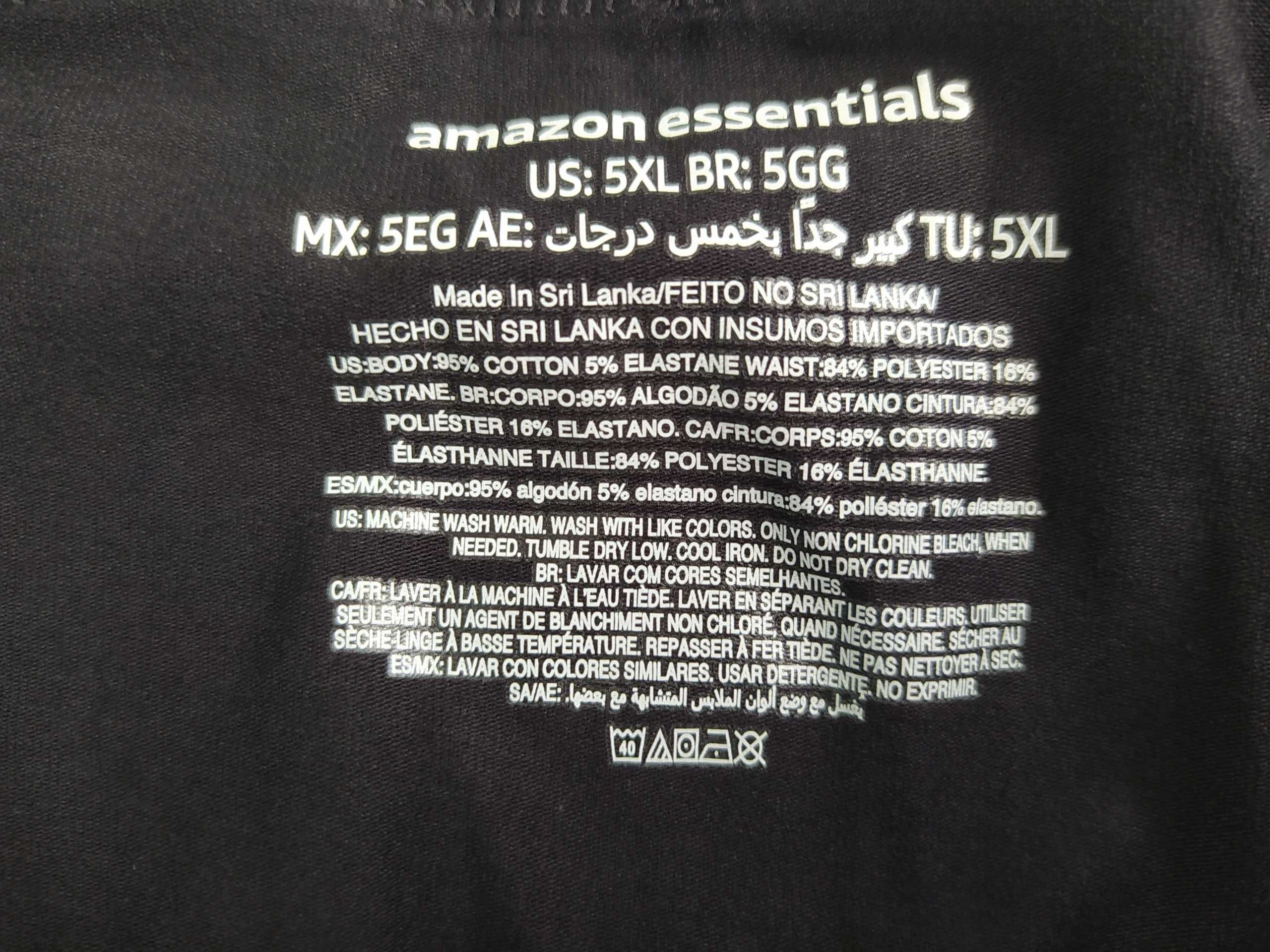 Slipy czarne Amazon Essentials 7 szt. roz. 5XL