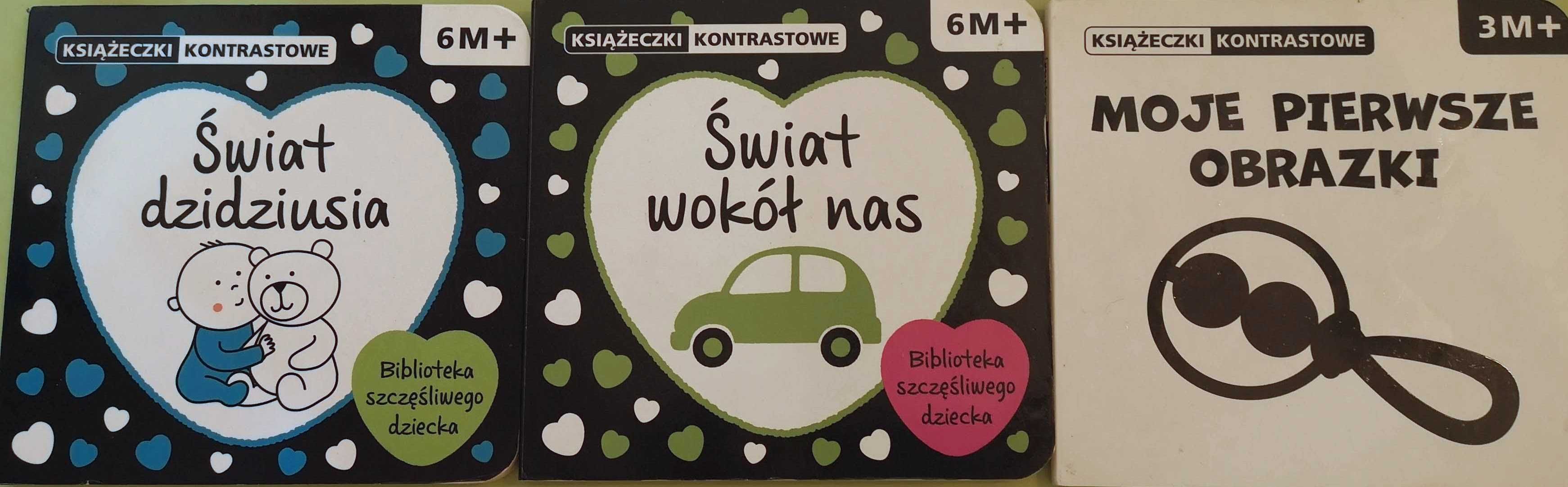 Książeczki kontrastowe dla niemowlaka - 3 sztuki - 3 M+/6M+