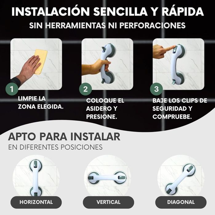 Uchwyt prysznicowy dla osób starszych (2 szt- 30CM)