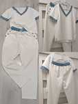 Dres uni na S M L komplet śmietana jeans cekiny masełko