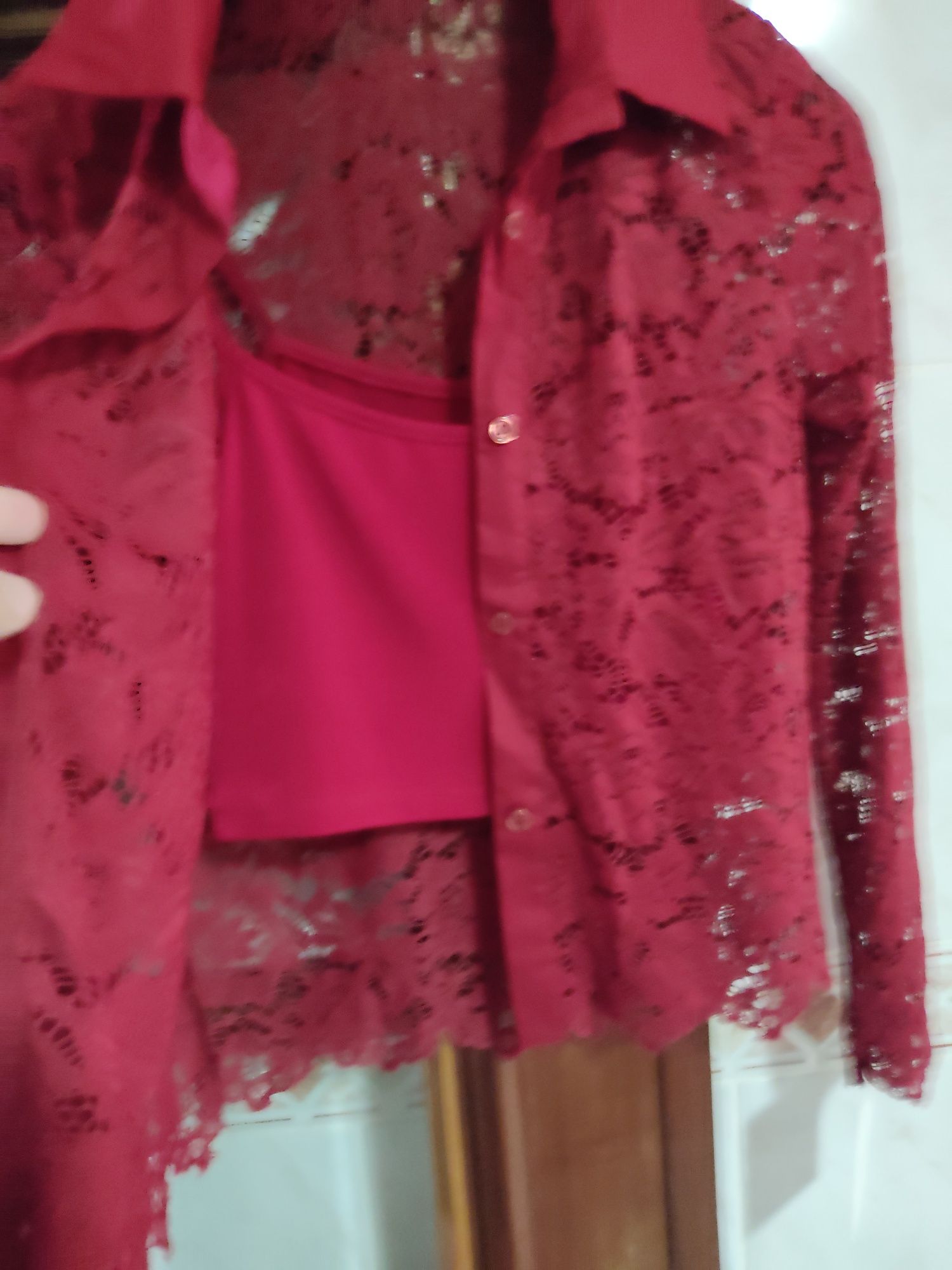 Blusa de renda com top
