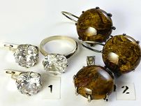 Наборы из Серебра.925 пробы. Новый с цирконом. С Яшмой: сережки, кулон