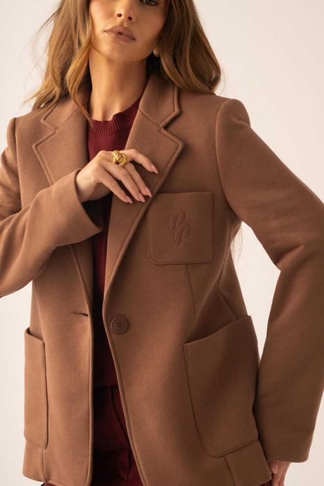 LEMONADA PR Marynarka sportowa Latte mocca brąz z Haftem 40/L