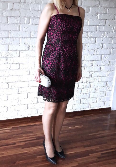 Sukienka na wesele, wieczorowa, r.36, USA, czarna, fuksja