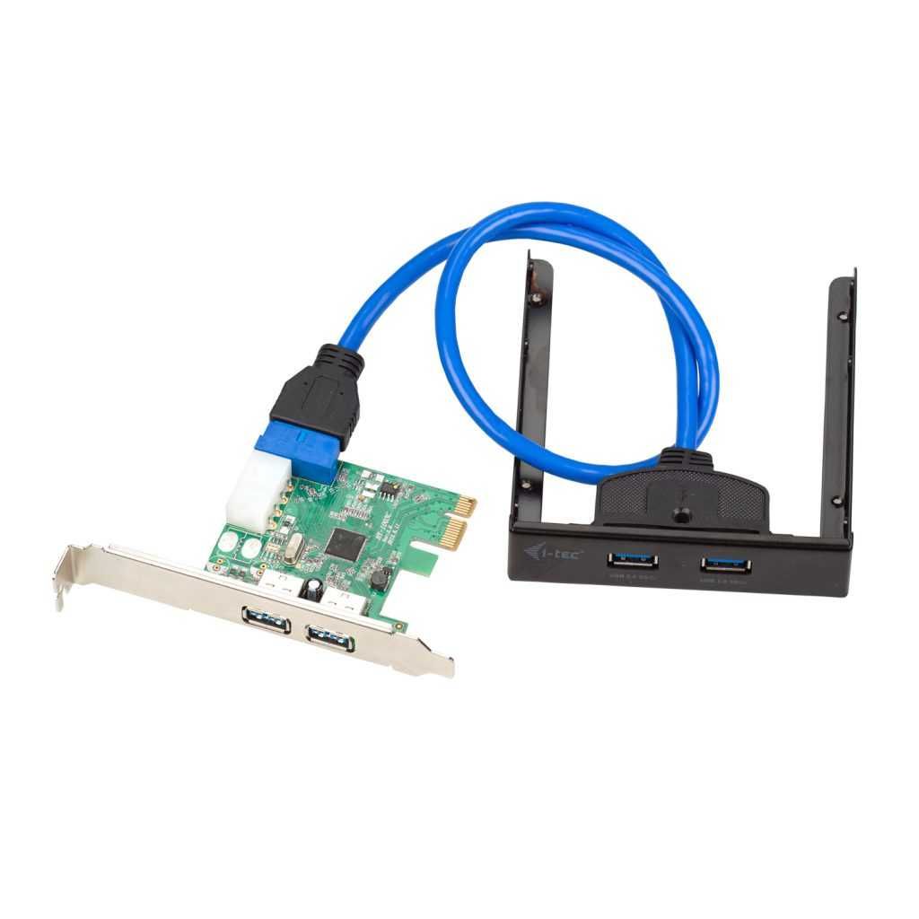 Komplet karta PCIe + panel przedni  I-Tec PCE22U3EXT - 2+2 USB3.0