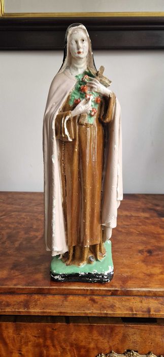 Figura rzeźba sakralna Św. Teresa dewocjonalia antyk
