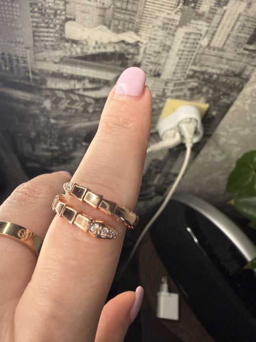 Кольцо Bulgari позолота 925 серебро новое