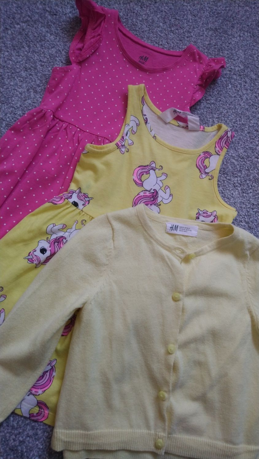 Zestaw sukienki sweterek wiosna H&M rozmiar 92