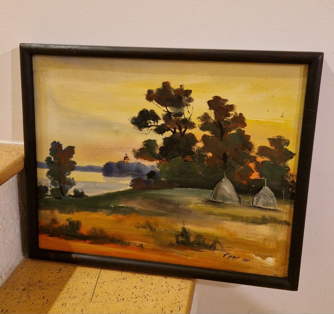 OBRAZ martwa natura"Kwiaty" 1983 autograf, olej na płotnie, idealny st