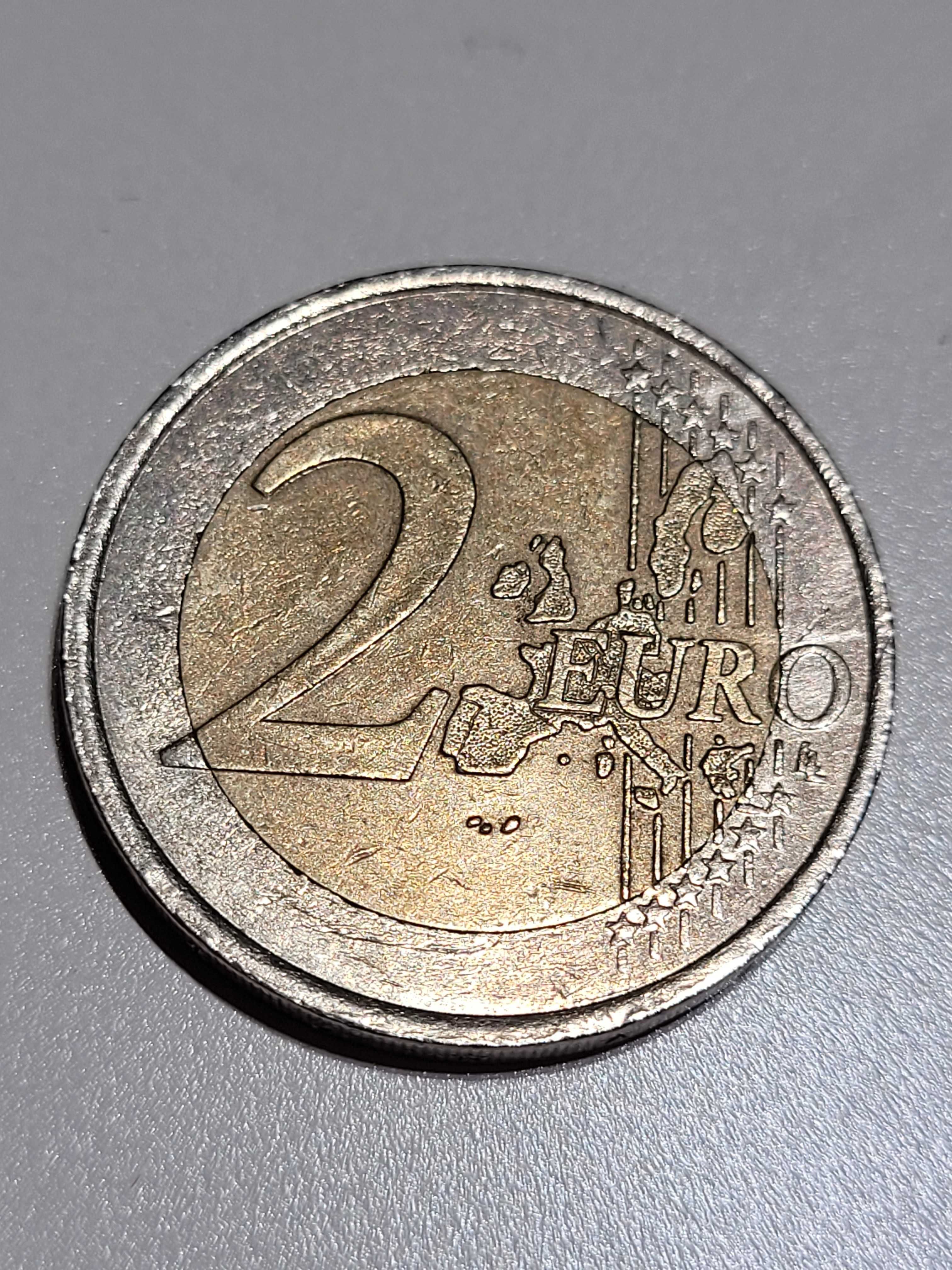 Moeda 2 euros de 2001, França, com erro cunhagem