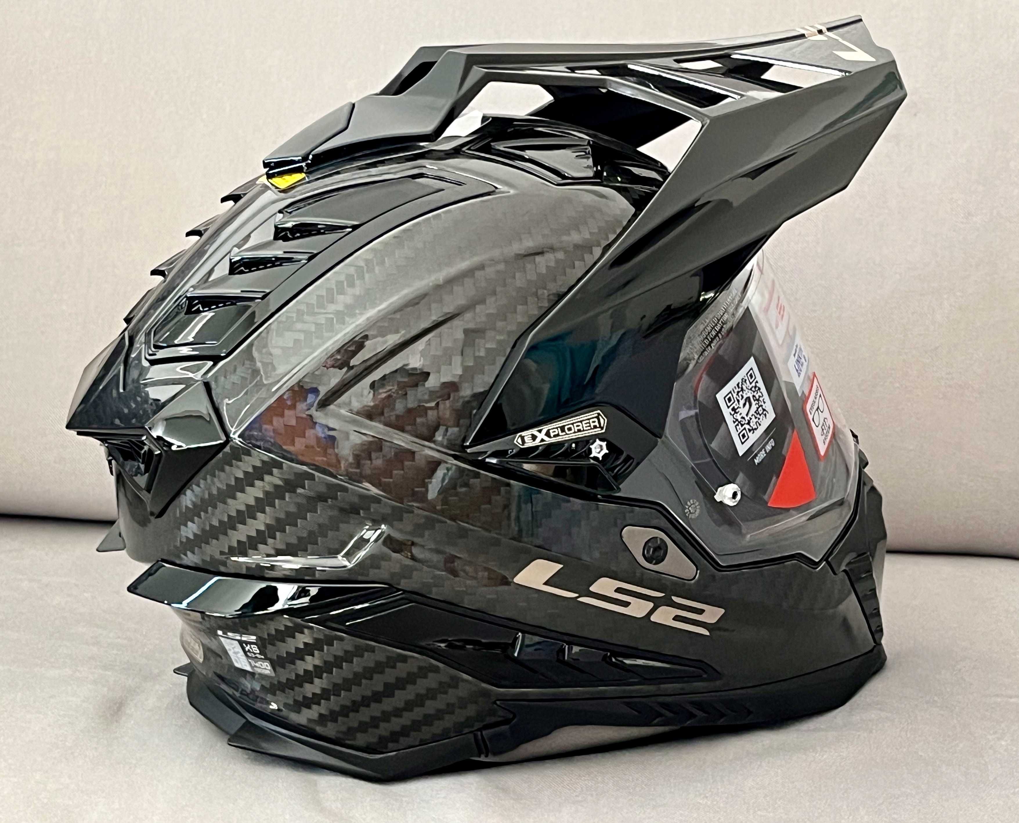 Capacete Full Carbon NOVO LS2 MX701 Explorer.Descon+Extras.Tamanho XS