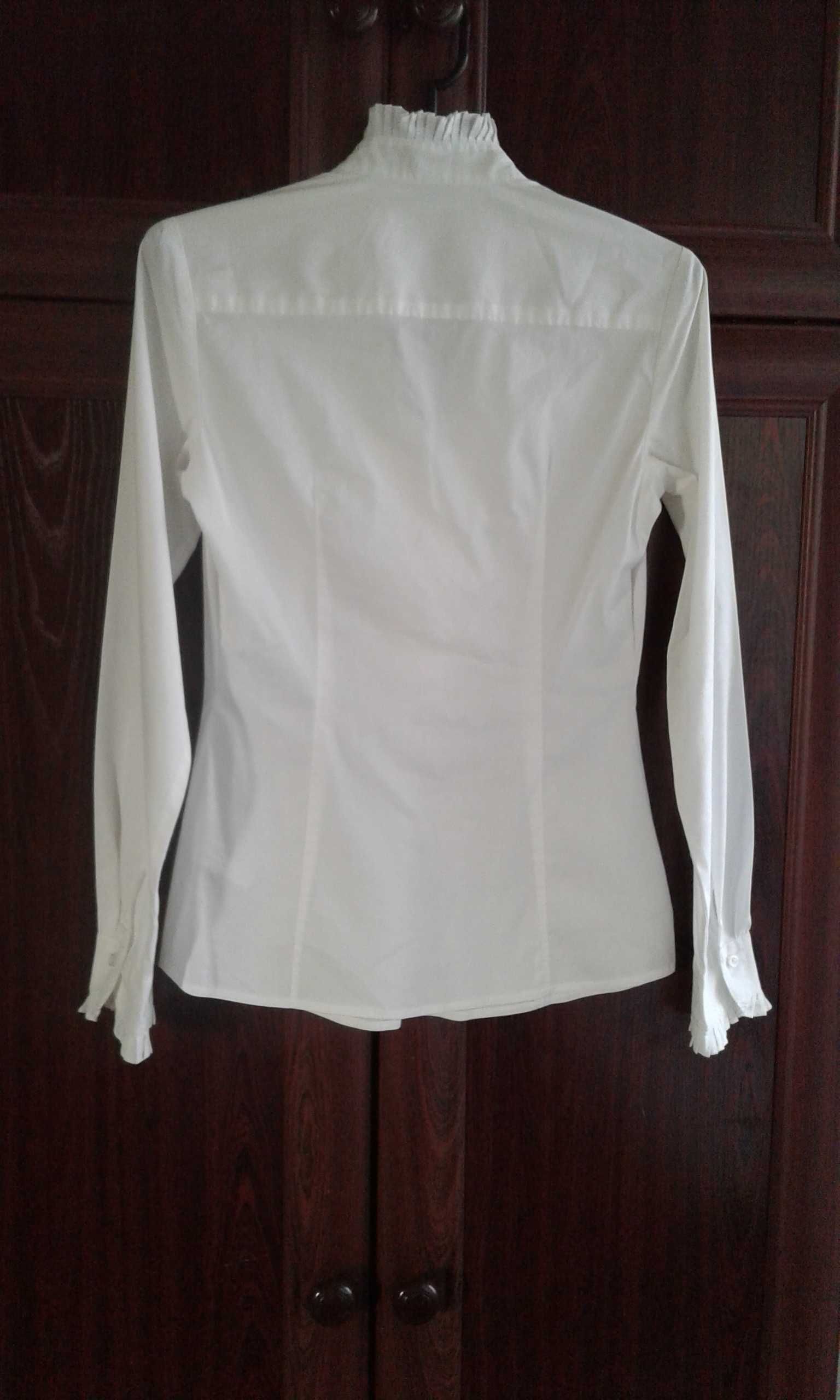 Белоснежная хлопковая рубашка блузка школьная подростковая esprit