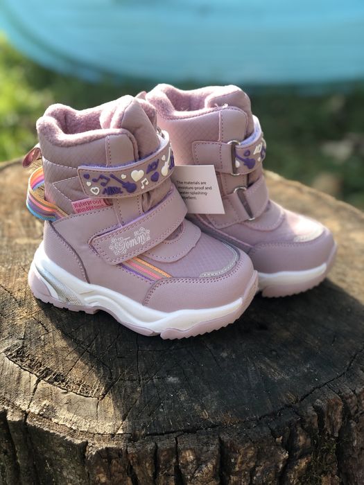 Теплі зимові термо-чобітки для дівчаток Tom.M розміра 22, 24,