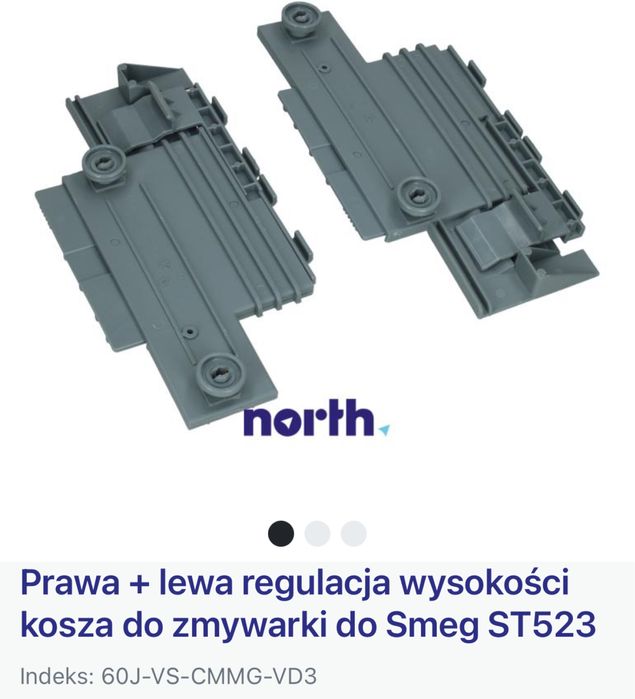 Jedna - lewa regulacja wysokości kosza do zmywarki do Smeg ST523