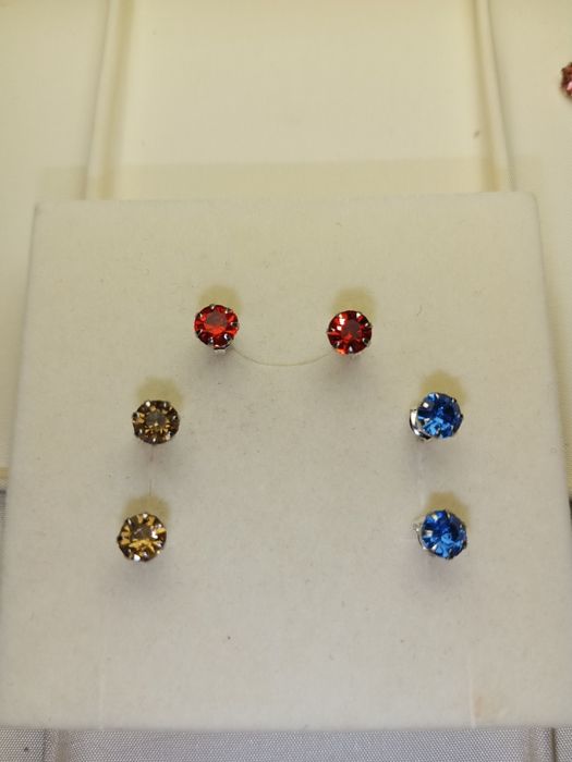 Srebrne kolczyki 925 sztyfty komplet zestaw 3 pary piękne wyprzedaż