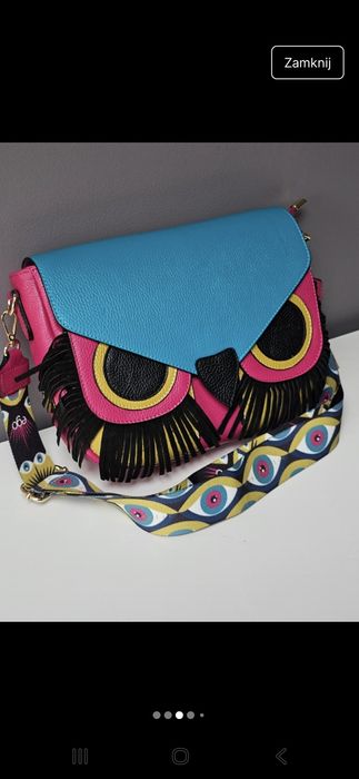 Torebka EGO skóra naturalna Prezent na święta  -Sowa idealna do jesien