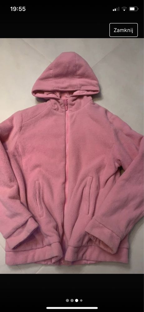 Różowa bluzo kurtka polarowa polar unisex skate y2k roz. L