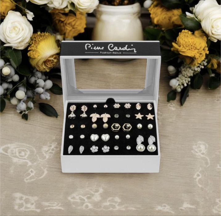 Zestaw 20 par kolczyków Pierre Cardin oryginalne biżuteria kolczyki