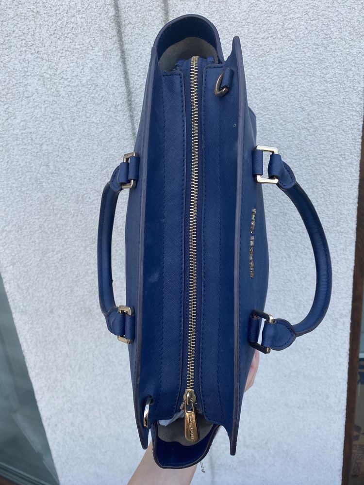 Torebka Michael Kors selma large skórzana granatowa