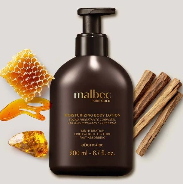 Conjunto Malbec Pure Gold eau de Toilette, loção e barba homem