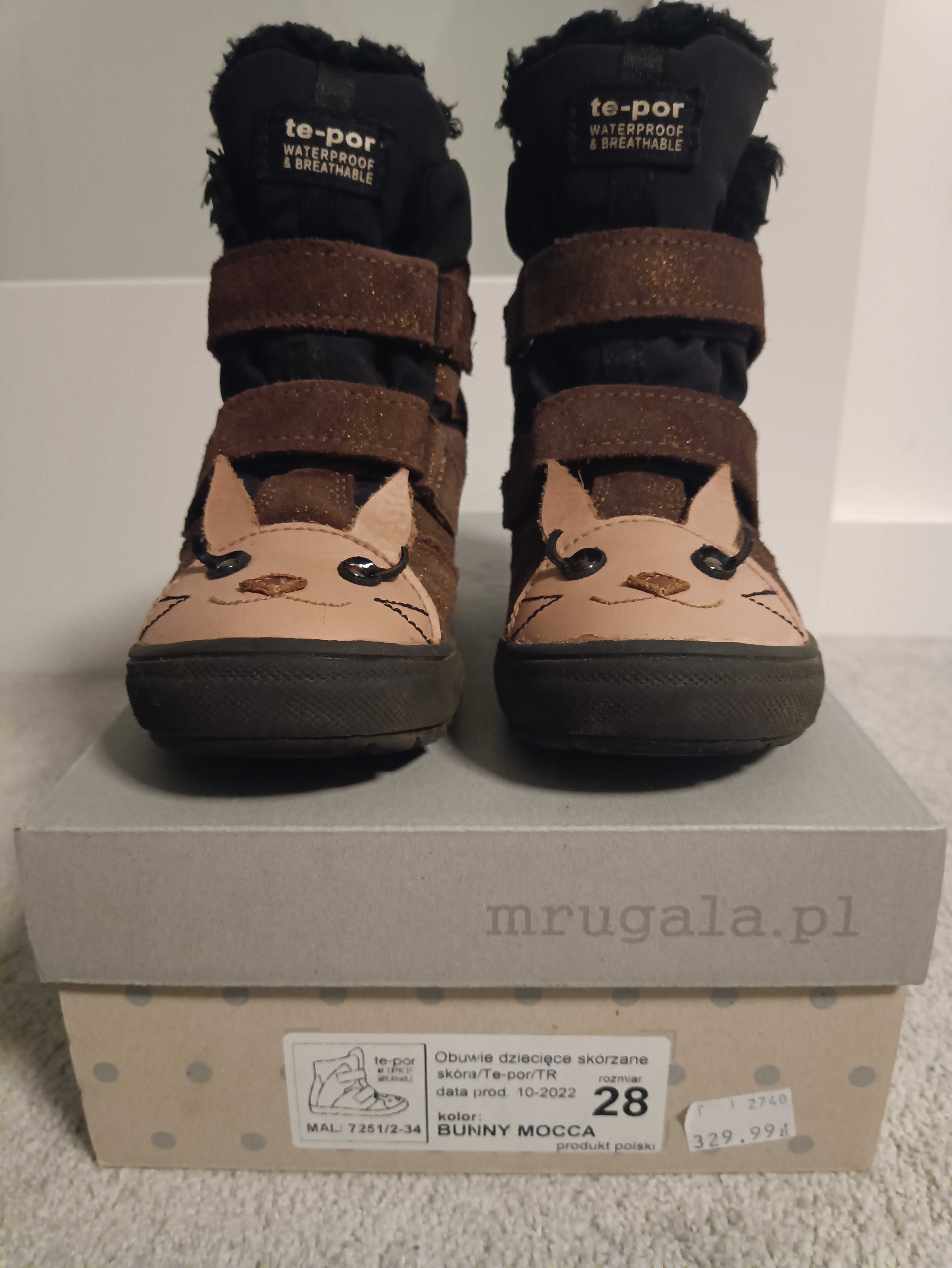 Buty zimowe wodoodporne firmy Mrugała r. 28