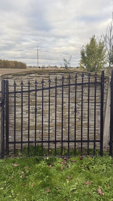 Brama z furtka i slupkami