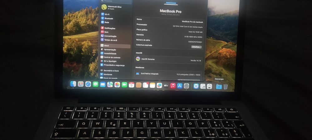 MacBook pro Core i5  ano 2014 sonoma 14.7
