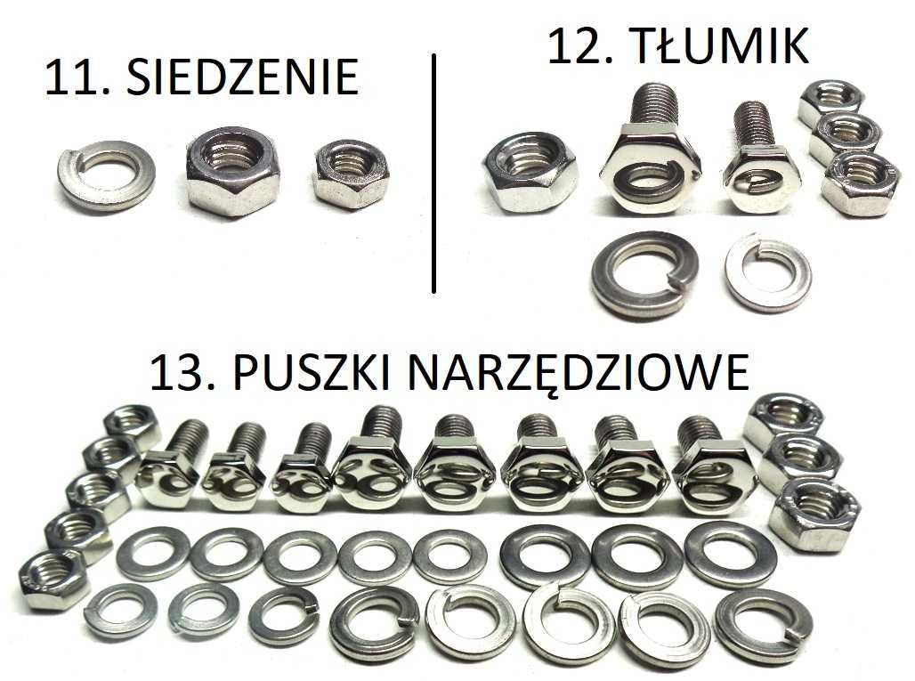 Komplet śrub nierdzewnych WFM M06 WSK M06L śruby POLEROWANE Polerka